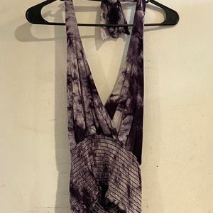 SOLD💜Purple Marble Halter Hippie Top 💜🤍